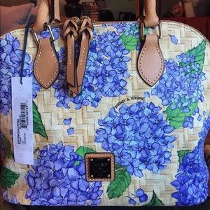 Dooney & Bourke Purple Hydrangea  Basket weave Zip